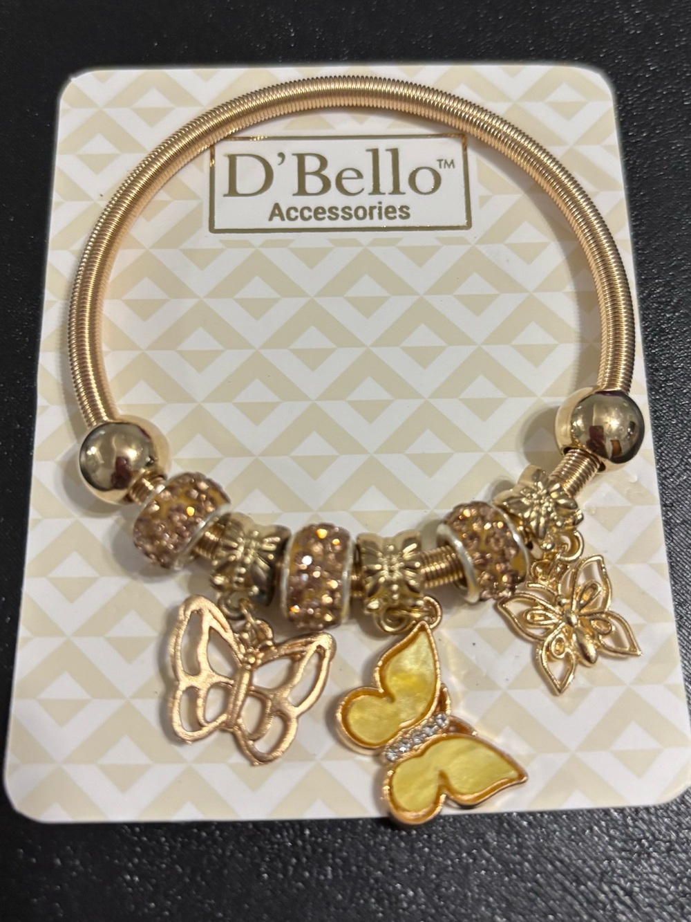 5/$25 (Pick 5 items for $25 Labeled) D'Bello Goldtone Butterfly Charm Bracelet